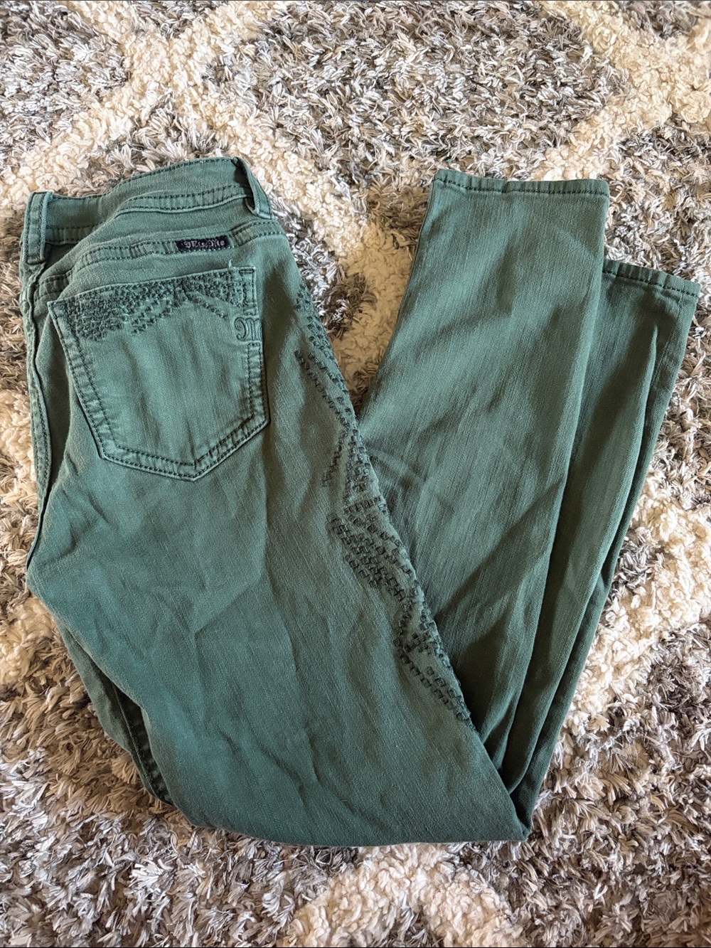 Miss Me Green Skinny Jean